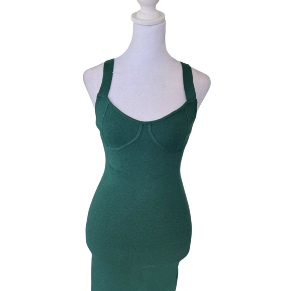 Abercrombie - NWT Bodycon Green Sweater Midi Dress Sz Xs - Picture 5 of 10